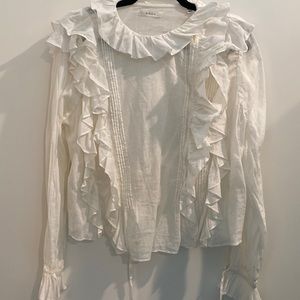 DOEN Ruffled Blouse size Large